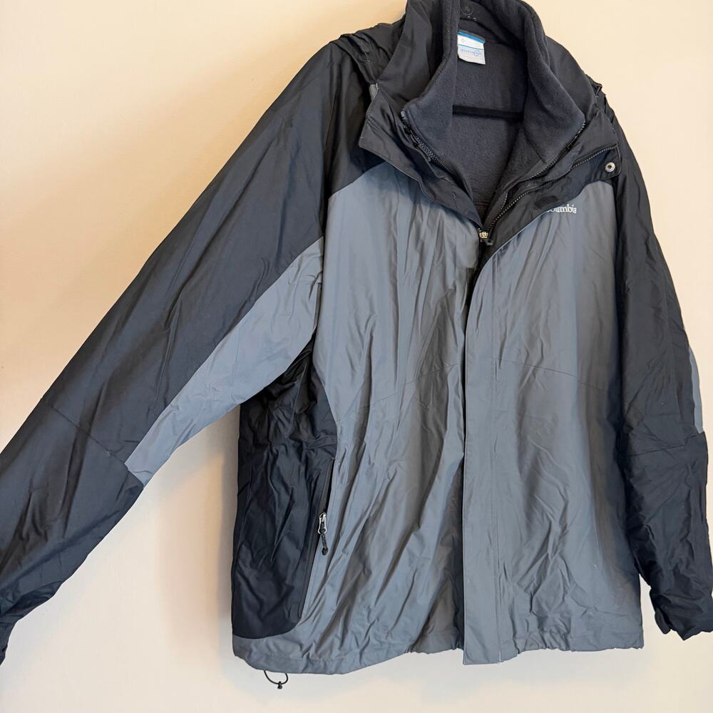 Columbia Interchange 3-in-1 Fleece Lined Jacket 3X Gray Gorpcore Hiking Outdoor - Picture 3 of 8